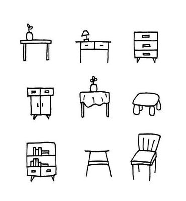 親子涂鴉時(shí)光 一組合家歡簡(jiǎn)筆畫家具等你來(lái)著色